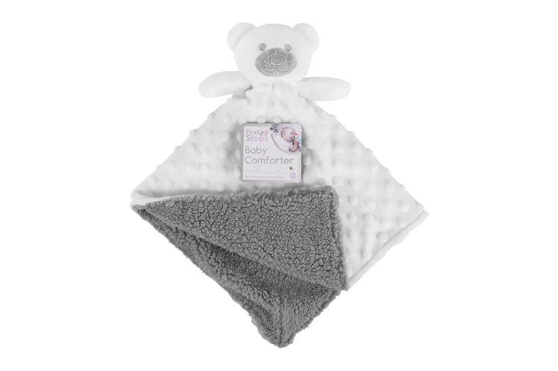 Hugs & Kisses Double Sided Baby Comforter | White FS693