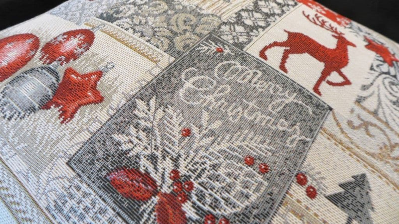 Fullshire Merry Christmas Scene Cushion Cover | Red