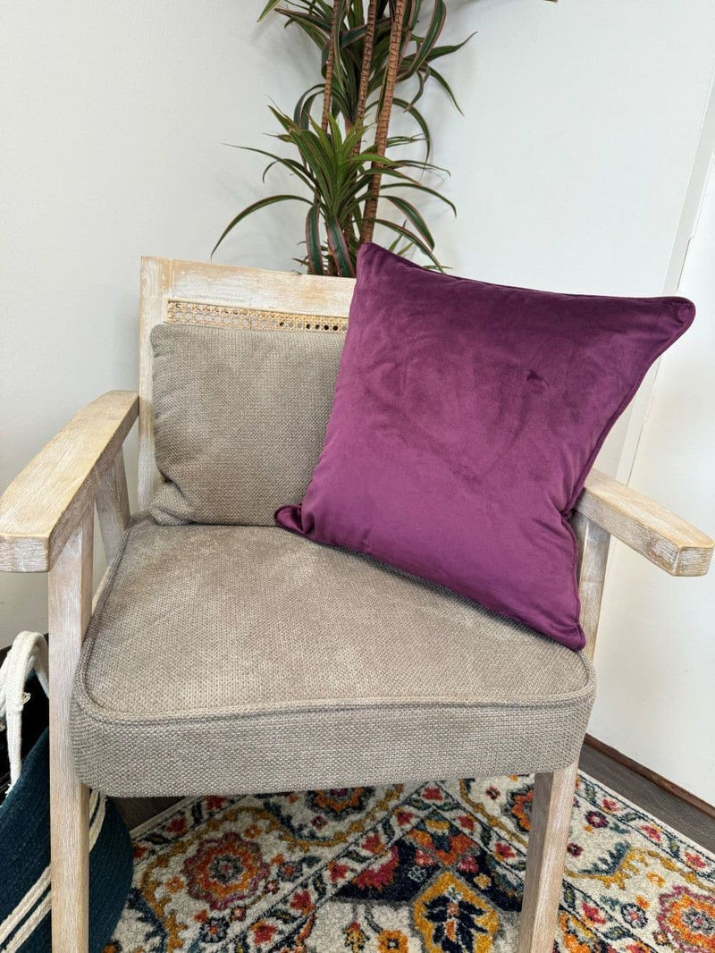 Fullshire Velvet Piped Cushion Cover 43x43 cm | Plum