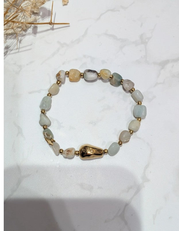 LOLO & YAYA Stone-shaped bracelet + rock | Green 46904BR