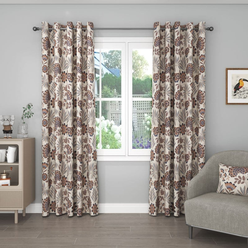 Hickeys Carnival Eyelet Curtains Caramel