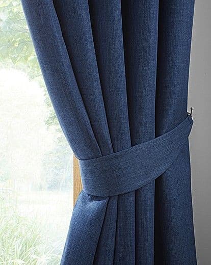 Hugo textured blackout eyelet curtains Navy