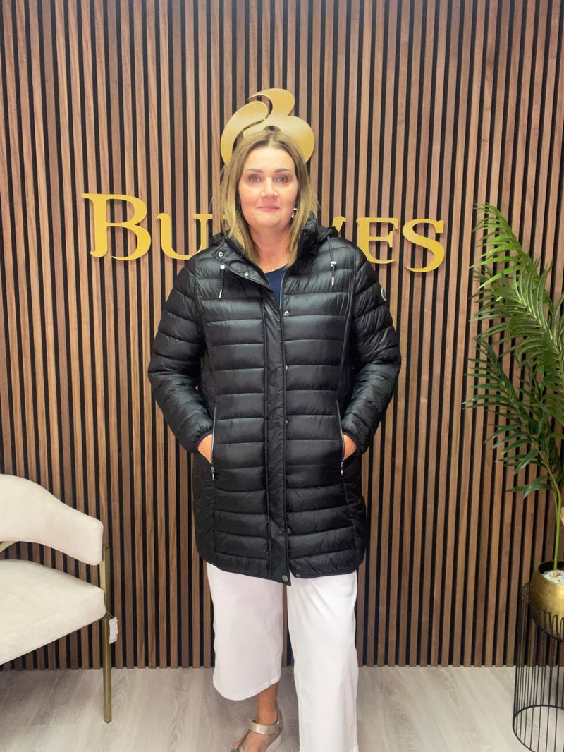 Frandsen Quilted Hooded Puffer Coat | Black 103 588