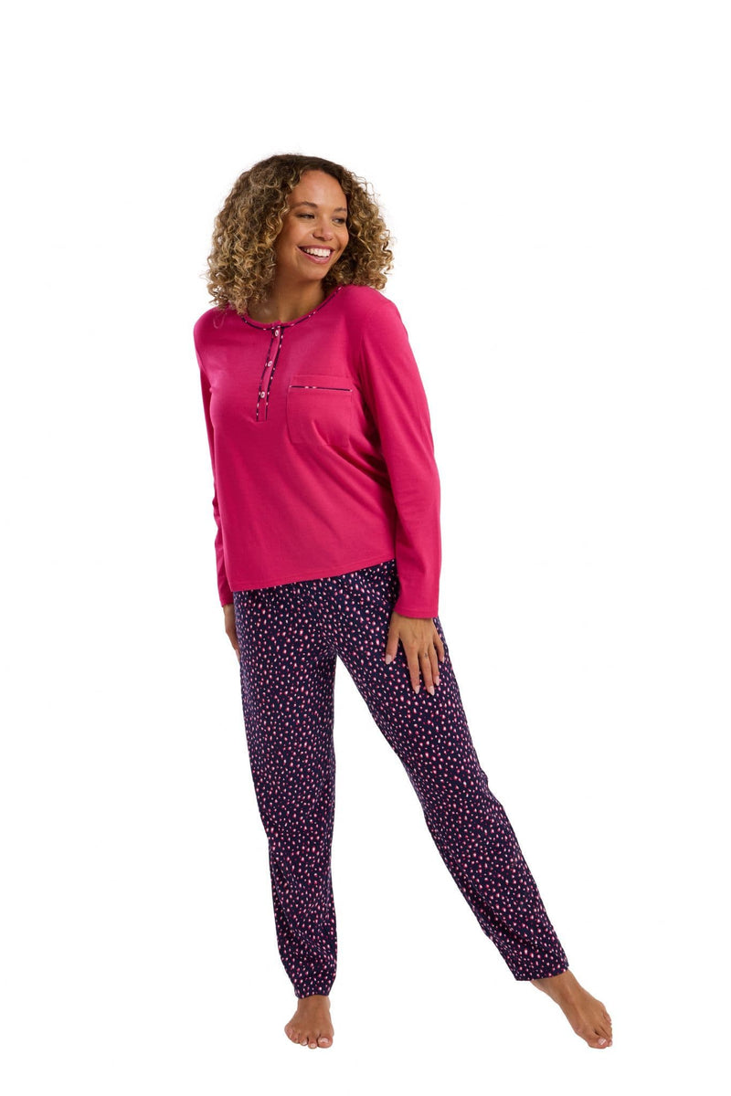 Indigo Sky  Bright   Animal Print Pyjamas  |Cerise IN45811