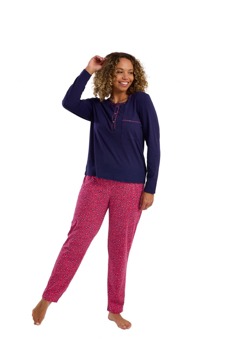 Indigo Sky  Bright  Animal Print Pyjamas  | Navy IN45811