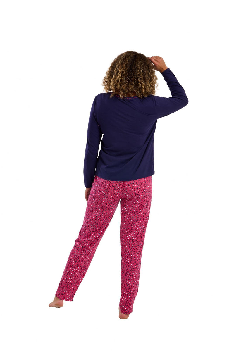 Indigo Sky  Bright  Animal Print Pyjamas  | Navy IN45811
