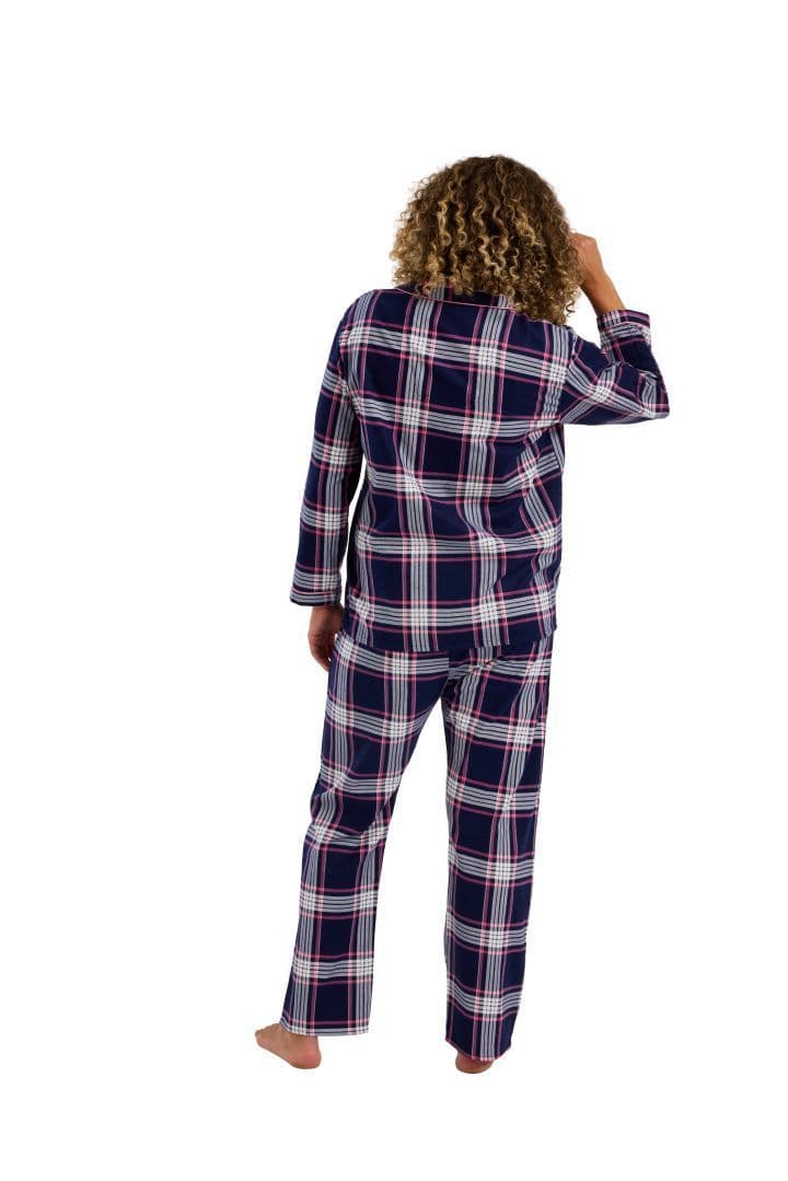 Indigo Sky Check Wincey Pyjamas | Navy IN45757