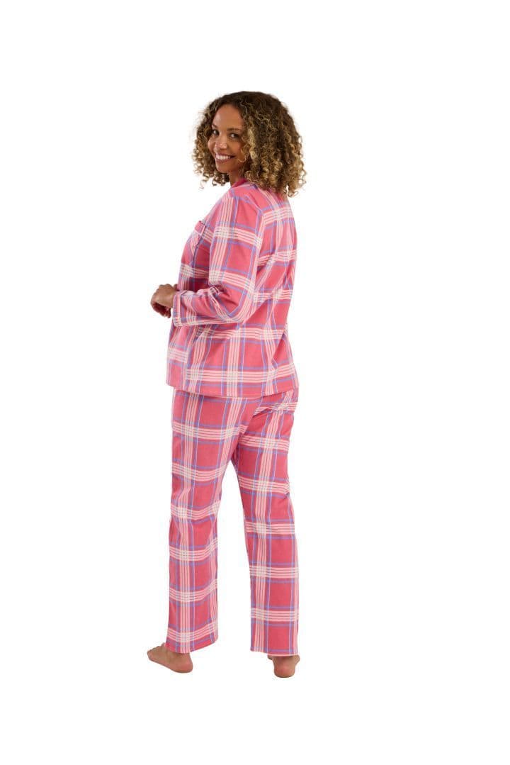 Indigo Sky Check Wincey Pyjamas | Pink IN45757