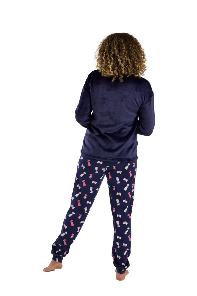 Indigo Sky Dog Fleece Pyjamas  | Navy IN45818