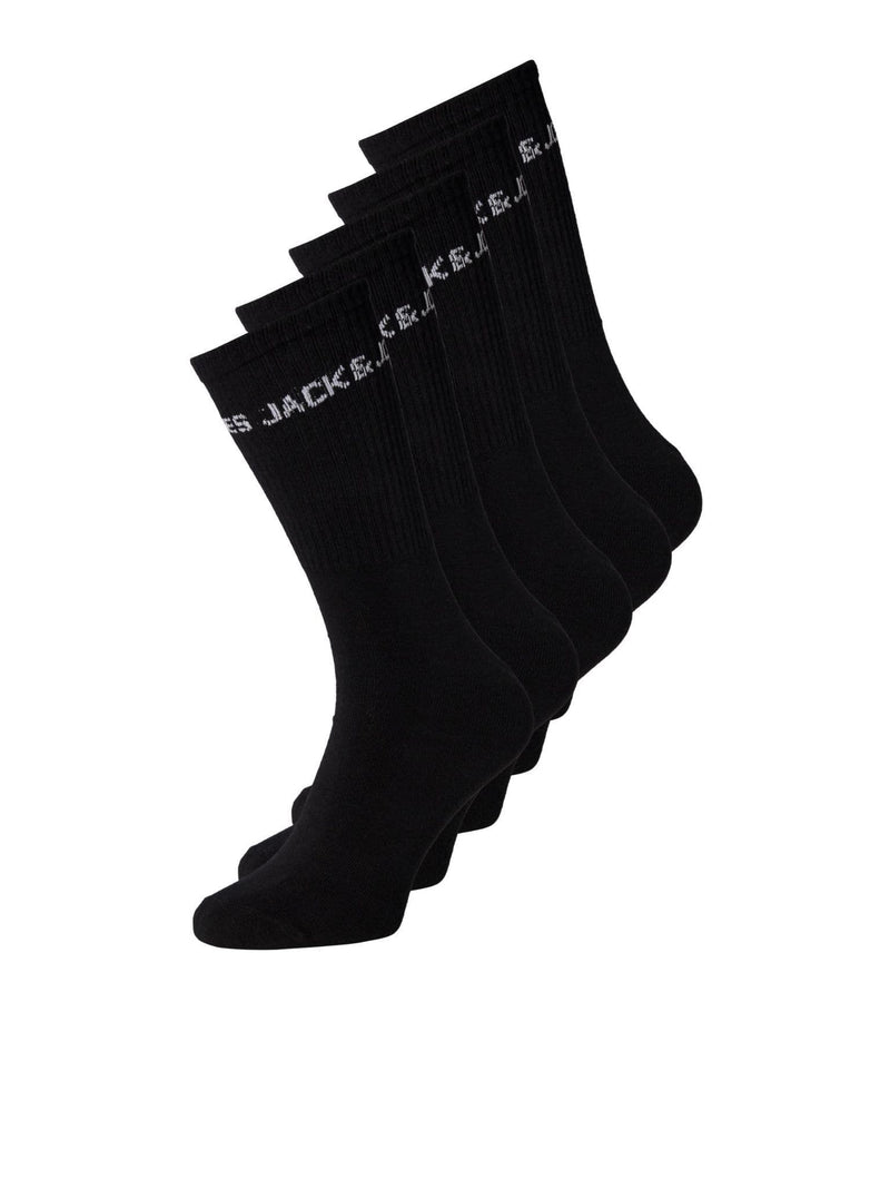 Jack & Jones Basic Logo Tennis Sock 5 Pack|  Black