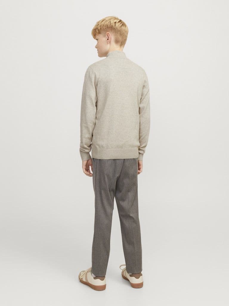 Jack & Jones Emil Knit Half Zip Jumper | Oatmeal