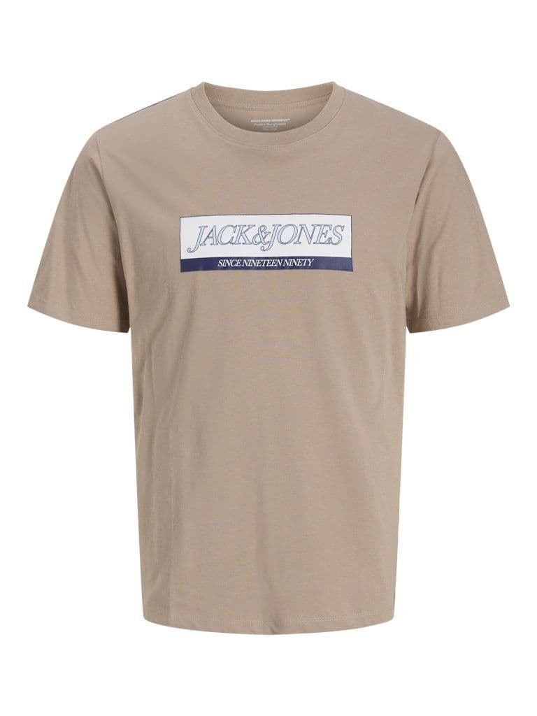 Jack & Jones Inwood Block Branding Tee | Mocha