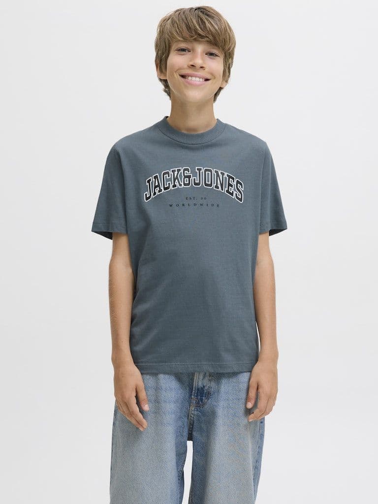 Jack & Jones Junior Caleb Varsity O-Neck Tee | Storm