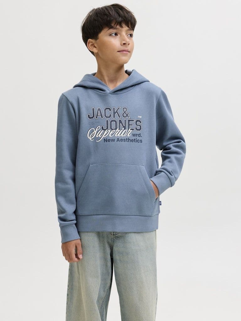 Jack & Jones Junior Logo Sweat Hood  | Blue