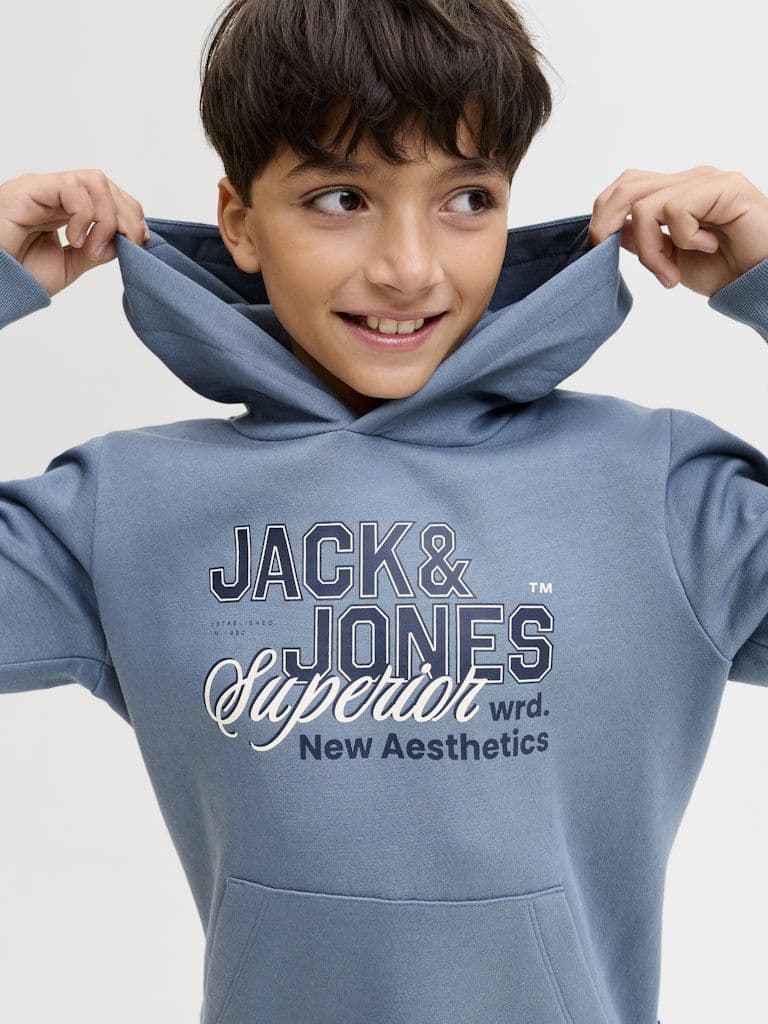Jack & Jones Junior Logo Sweat Hood  | Blue