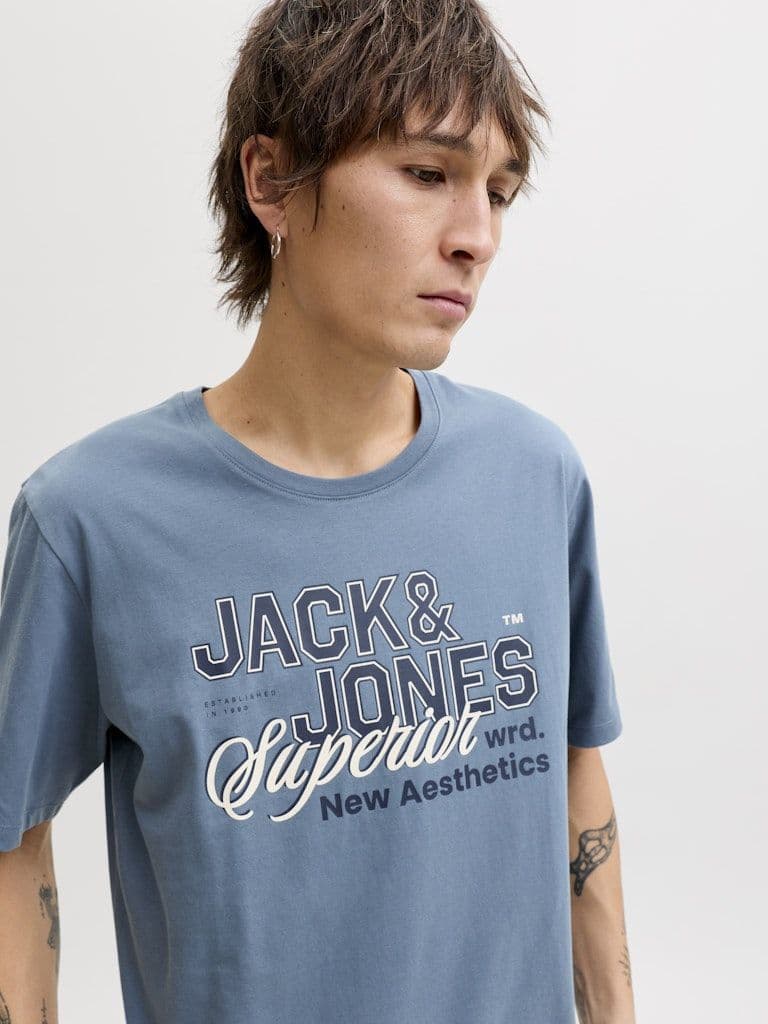Jack & Jones Logo Tee SS O-Neck  | Blue