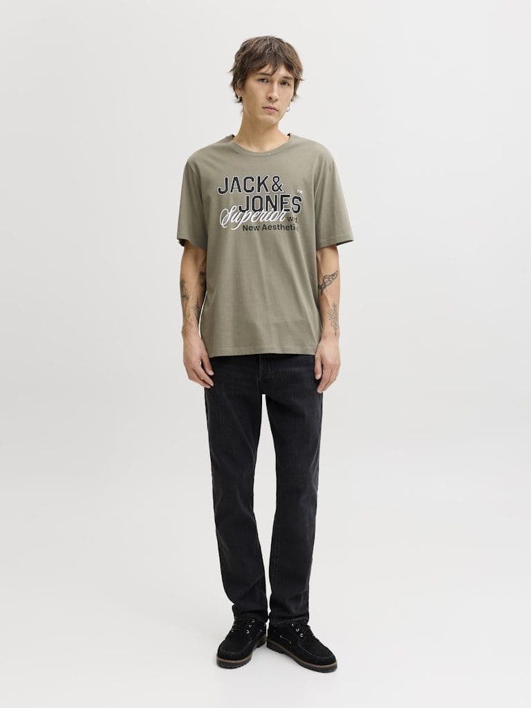 Jack & Jones Logo Tee SS O-Neck | Grey