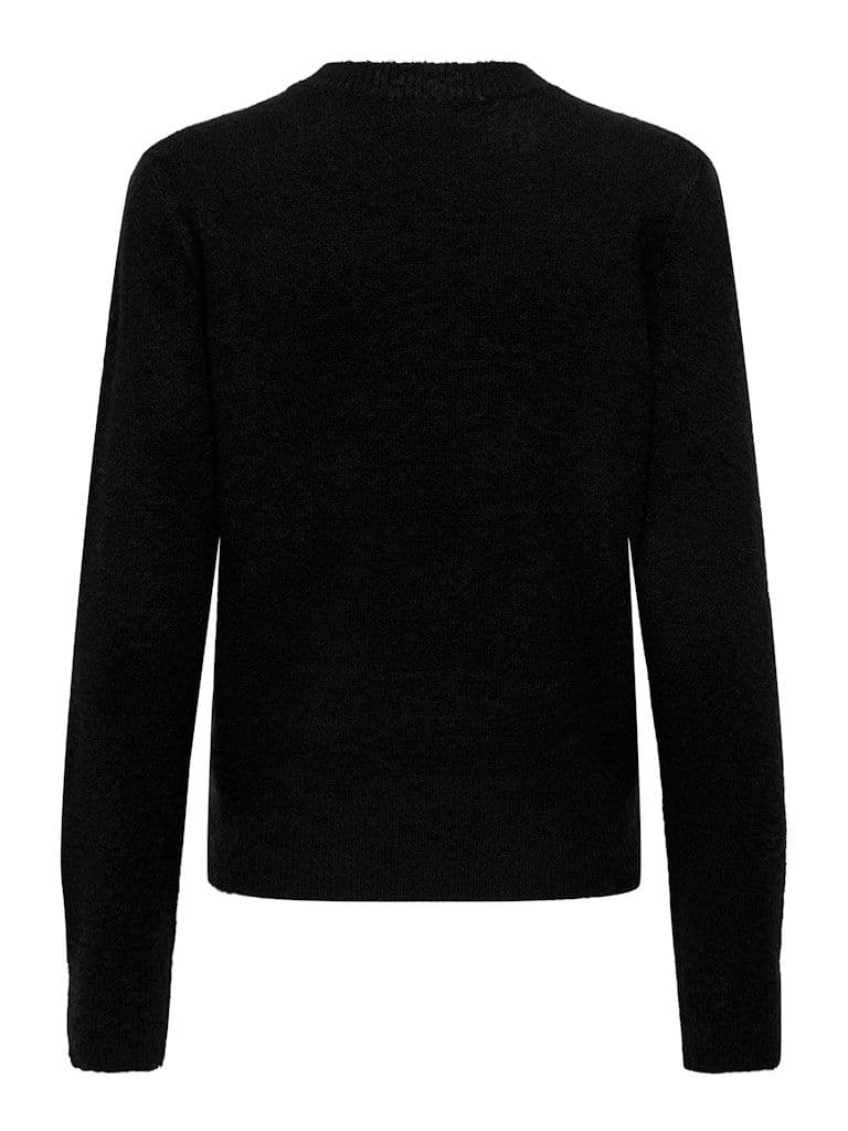 JDY Amina L/S O-Neck Sequin Pullover| Black