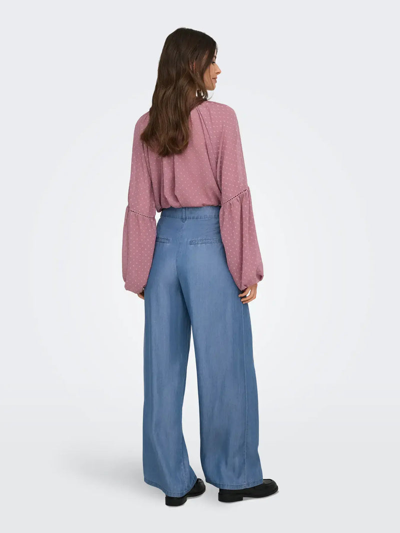 JDY Jasper HW Wide Pant | Med Blue