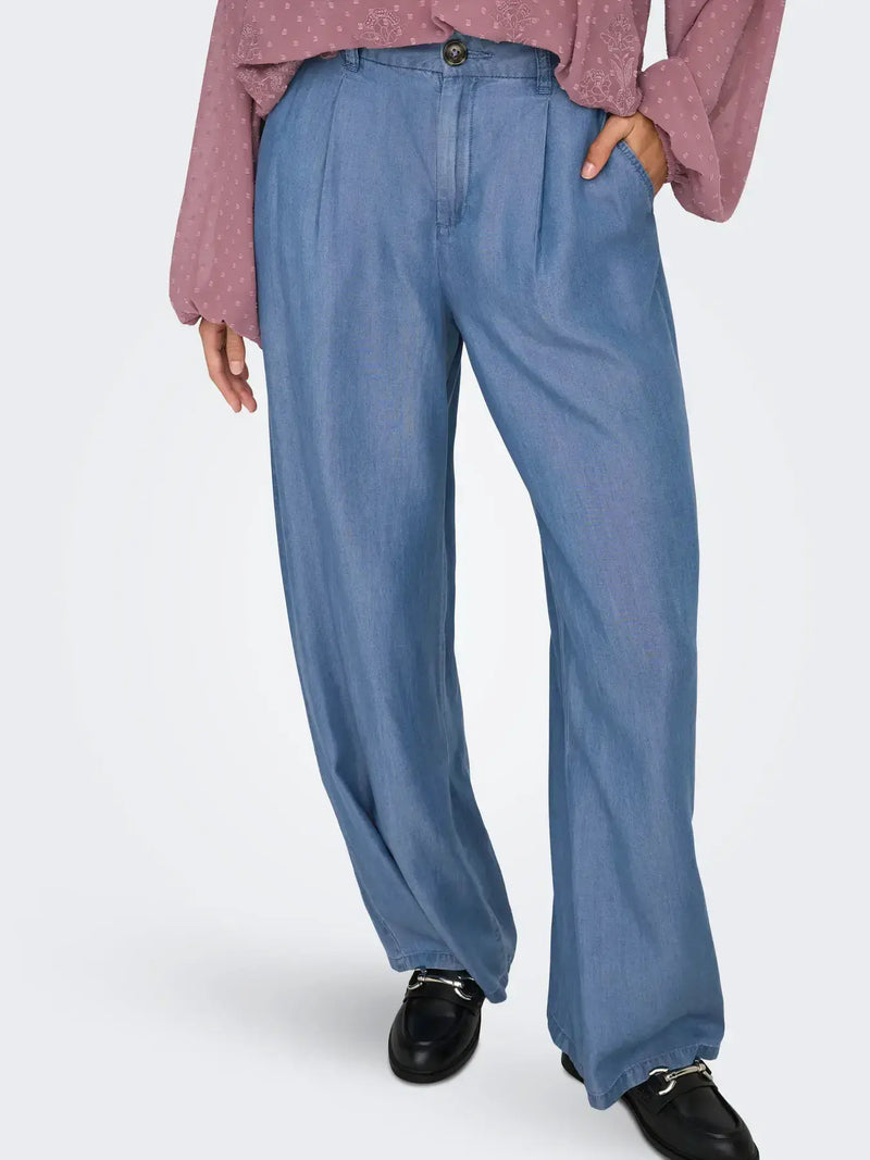 JDY Jasper HW Wide Pant | Med Blue