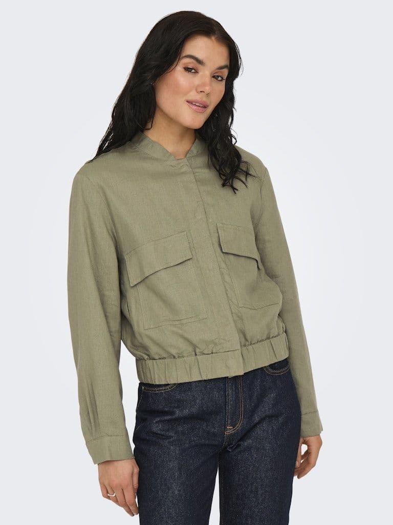 JDY Kari Linen Mix Short Jacket | Mermaid