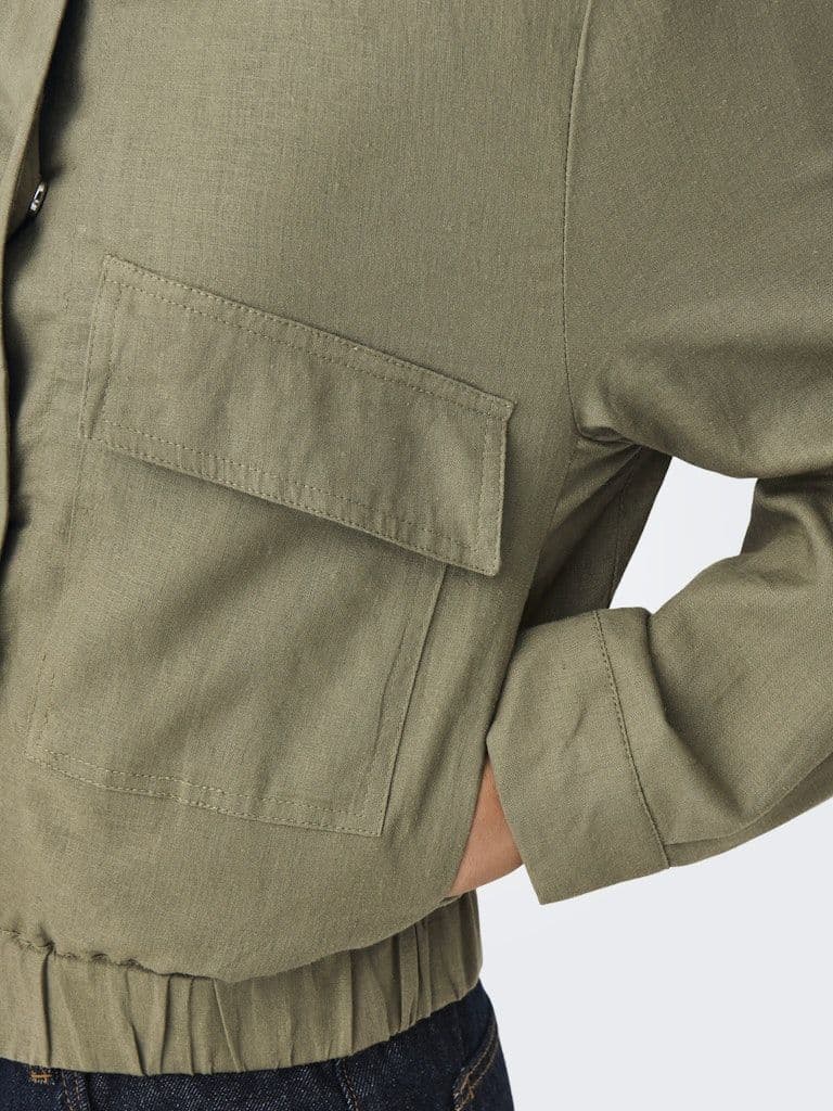 JDY Kari Linen Mix Short Jacket | Mermaid