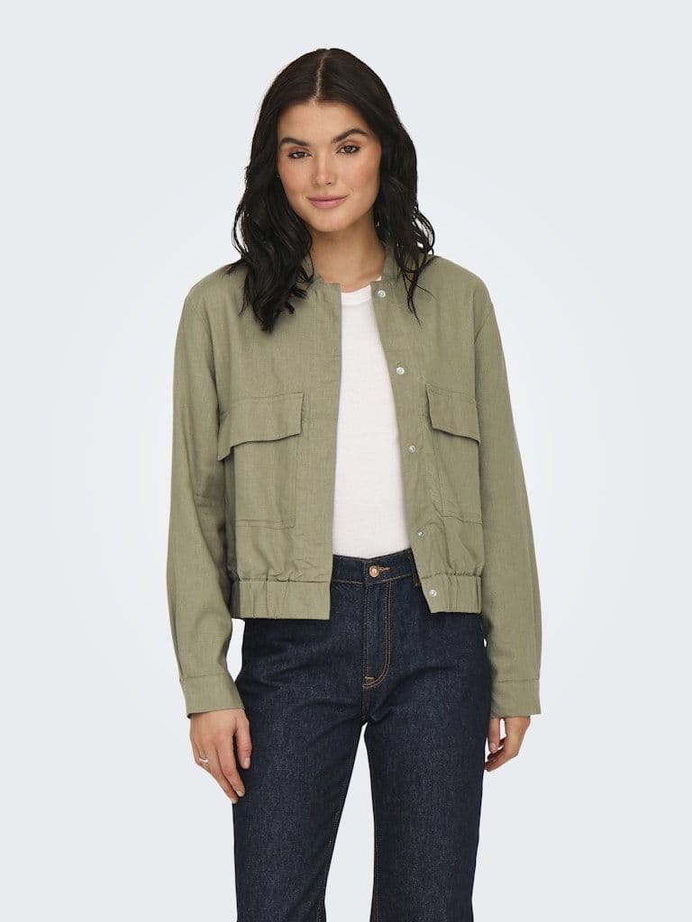 JDY Kari Linen Mix Short Jacket | Mermaid