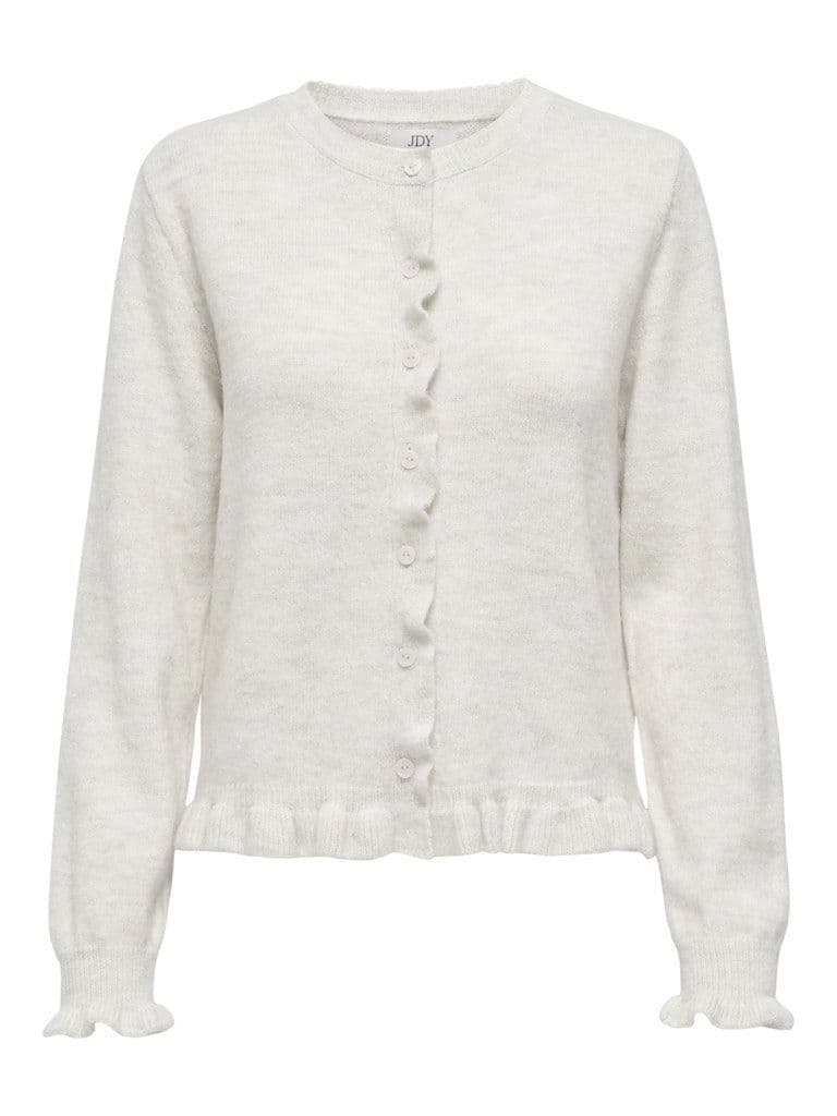 JDY  Letty L/S  Frill Cardigan | Cloud Dancer