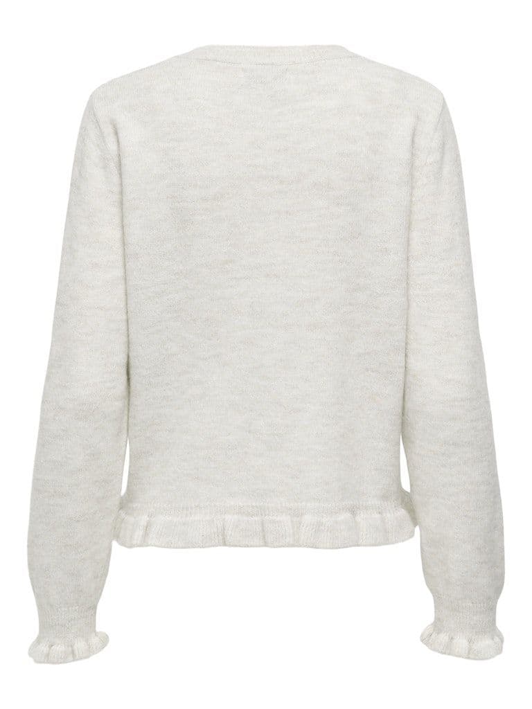 JDY  Letty L/S  Frill Cardigan | Cloud Dancer