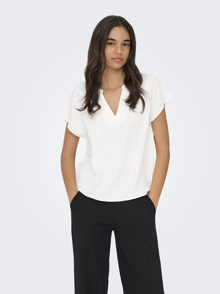 JDY Lion Life S/S Top | Cloud Dancer