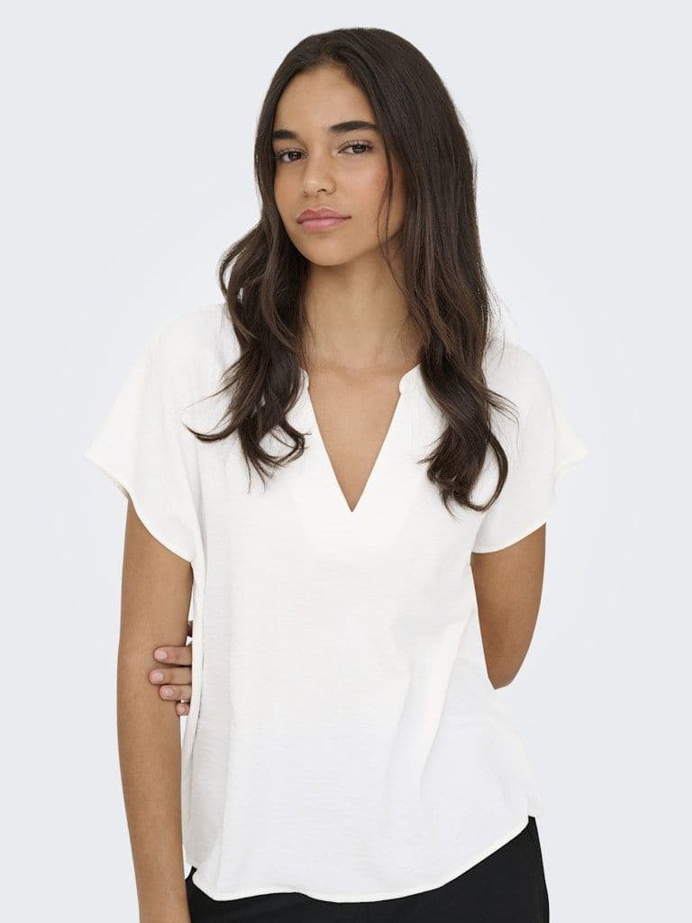JDY Lion Life S/S Top | Cloud Dancer