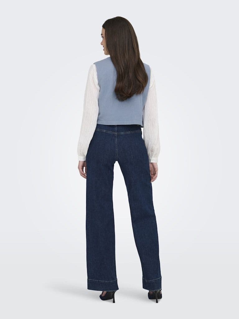 JDY Marley S/L Embroidery Vest | Blue