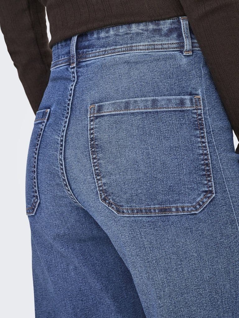 JDY Moon-Vanessa HW Wide Denim | Dark Blue