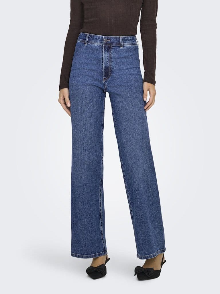 JDY Moon-Vanessa HW Wide Denim | Dark Blue