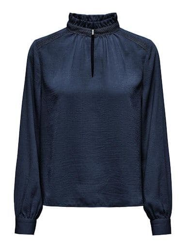 JDY Rachel Life L/S V-Neck Lace Blouse| Black