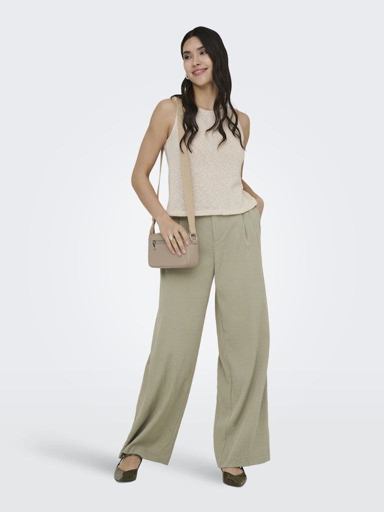 JDY River HW Wide Pant | Teak