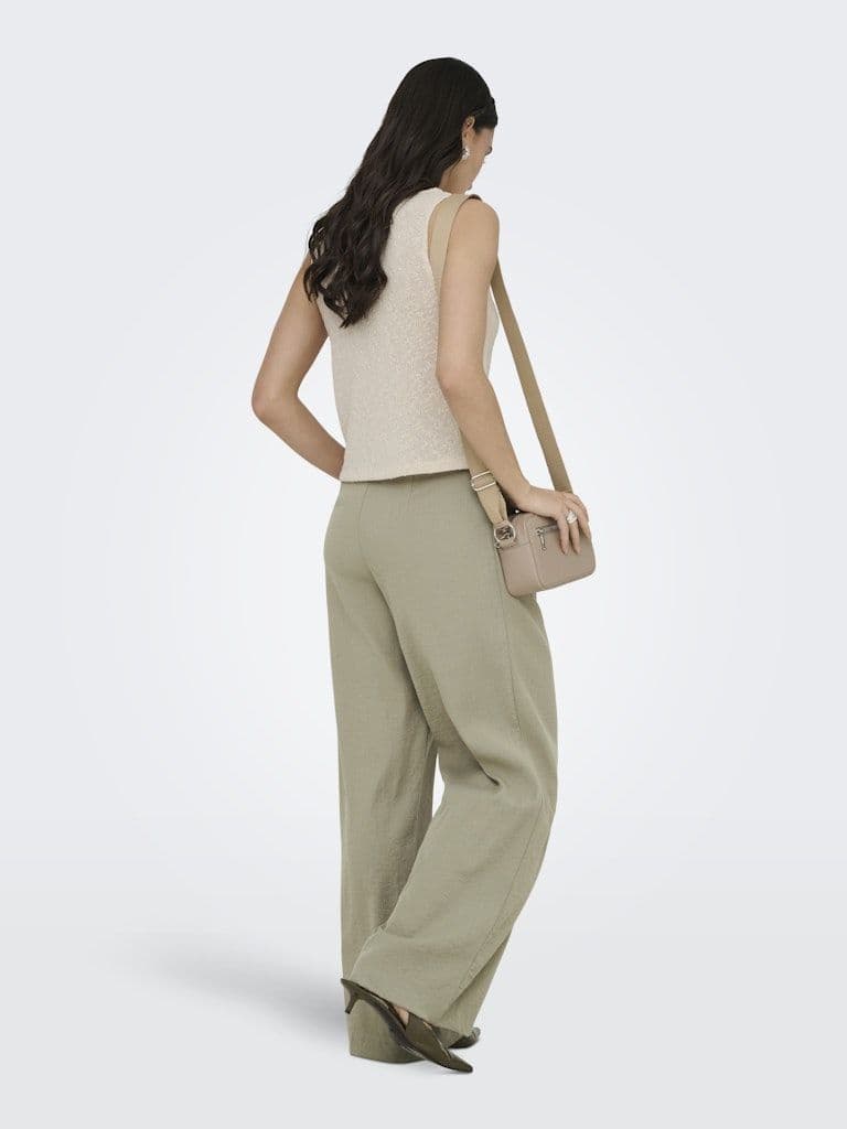 JDY River HW Wide Pant | Teak