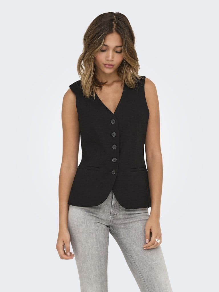 JDY River S/L Waistcoat | Black