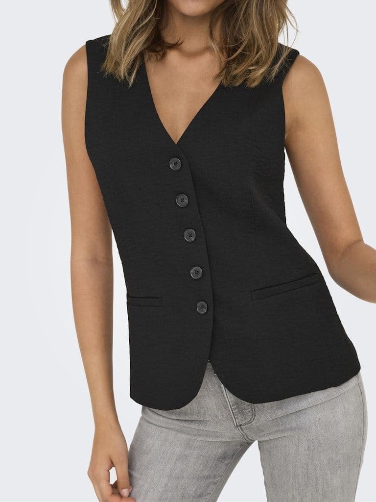 JDY River S/L Waistcoat | Black