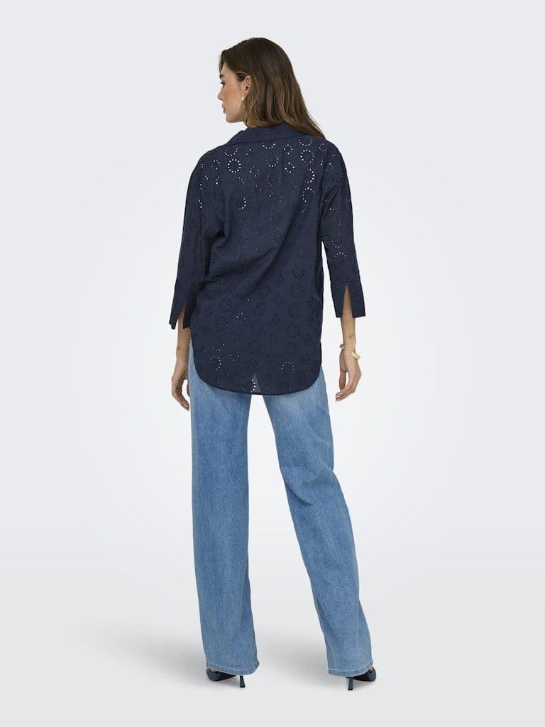 JDY Tallie 3/4 Long Shirt | Indigo