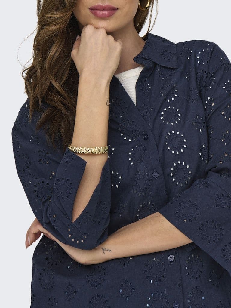 JDY Tallie 3/4 Long Shirt | Indigo