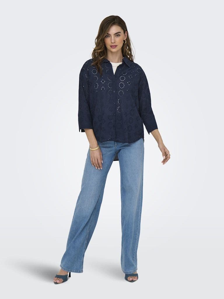 JDY Tallie 3/4 Long Shirt | Indigo