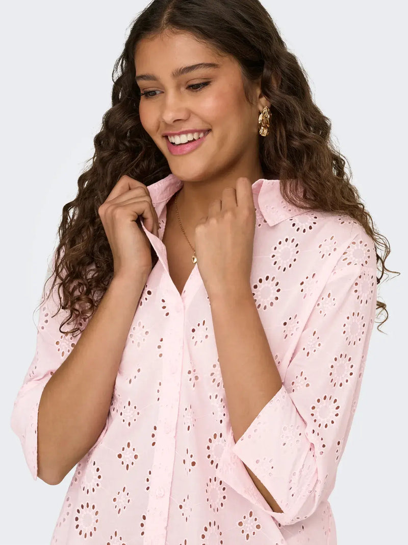 JDY Tallie 3/4 Long Shirt | Pink