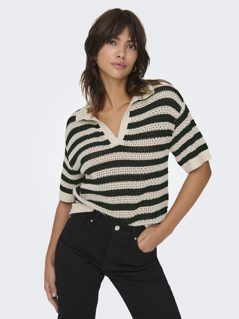JDY Tikka S/S Polo Pullover | Birch