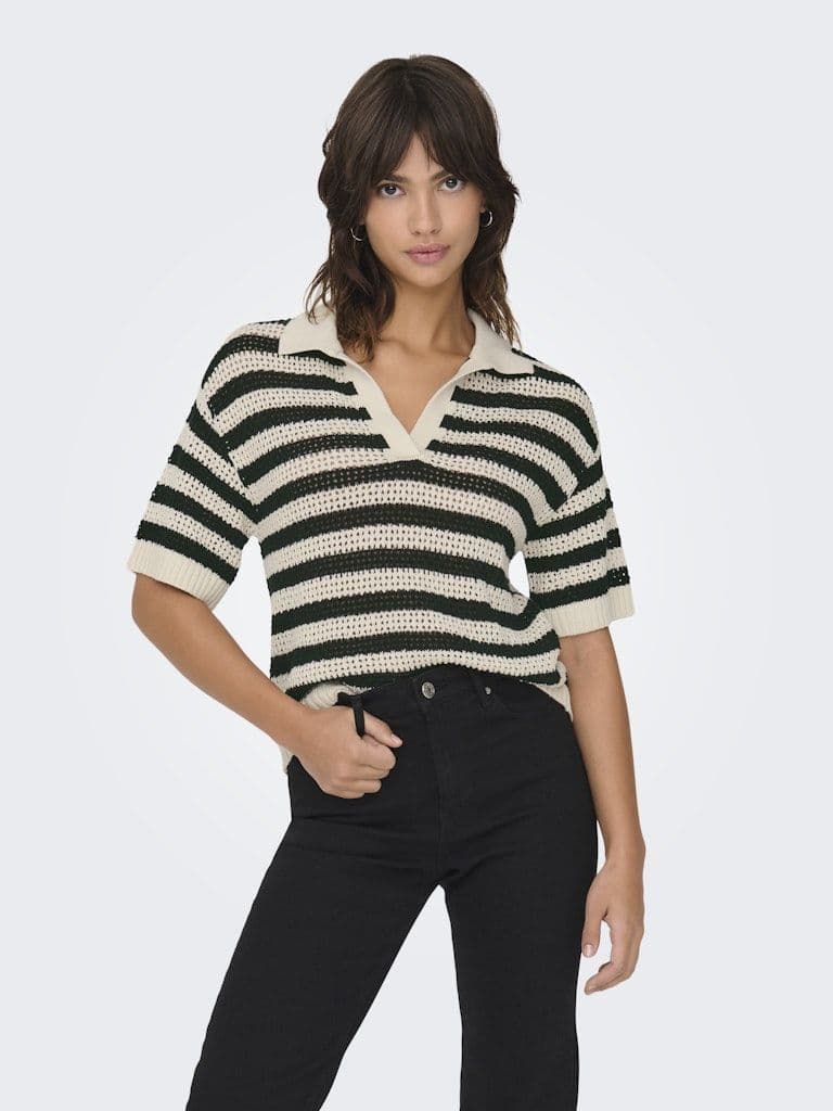 JDY Tikka S/S Polo Pullover | Birch