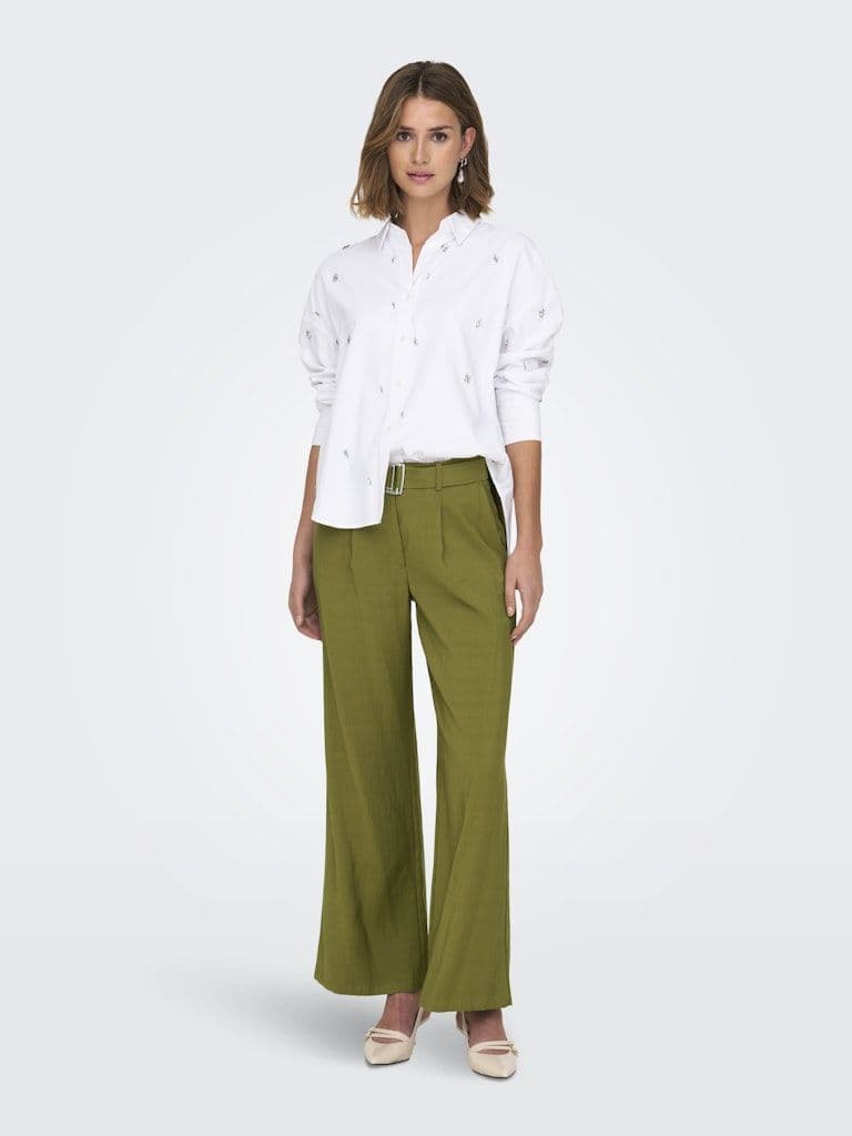 JDY Zenya MW Wide Pant  | Green