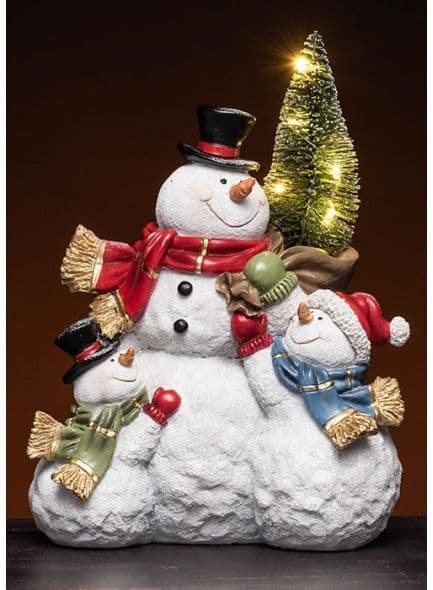 Kirkwood LED Ceramic Snowman  Family | XM12