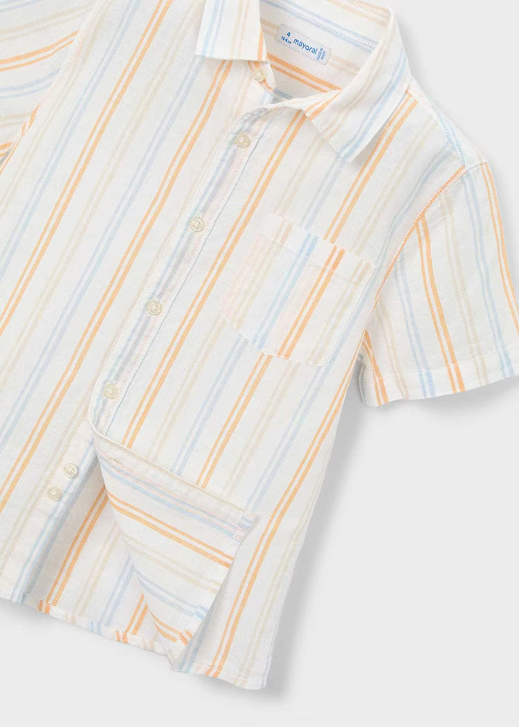 Mayoral Boys Linen SS Shirt | Peach 3112/SS26