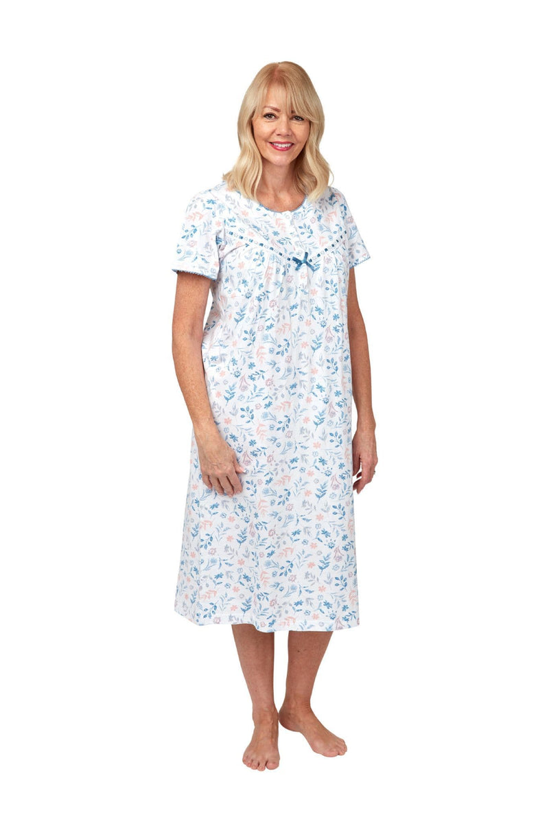 MA31678 Lyla S/S Cotton Nightdress Blue