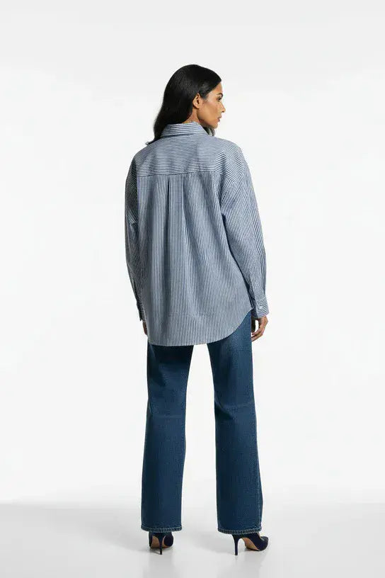 Marc Angelo  Button Up Stripe Shirt  | Navy Stripe MA42303